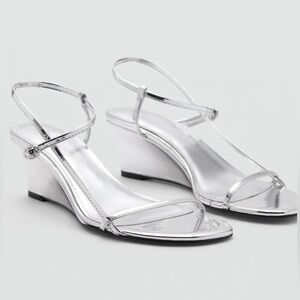 MANGO Metallic Heel Sandals
